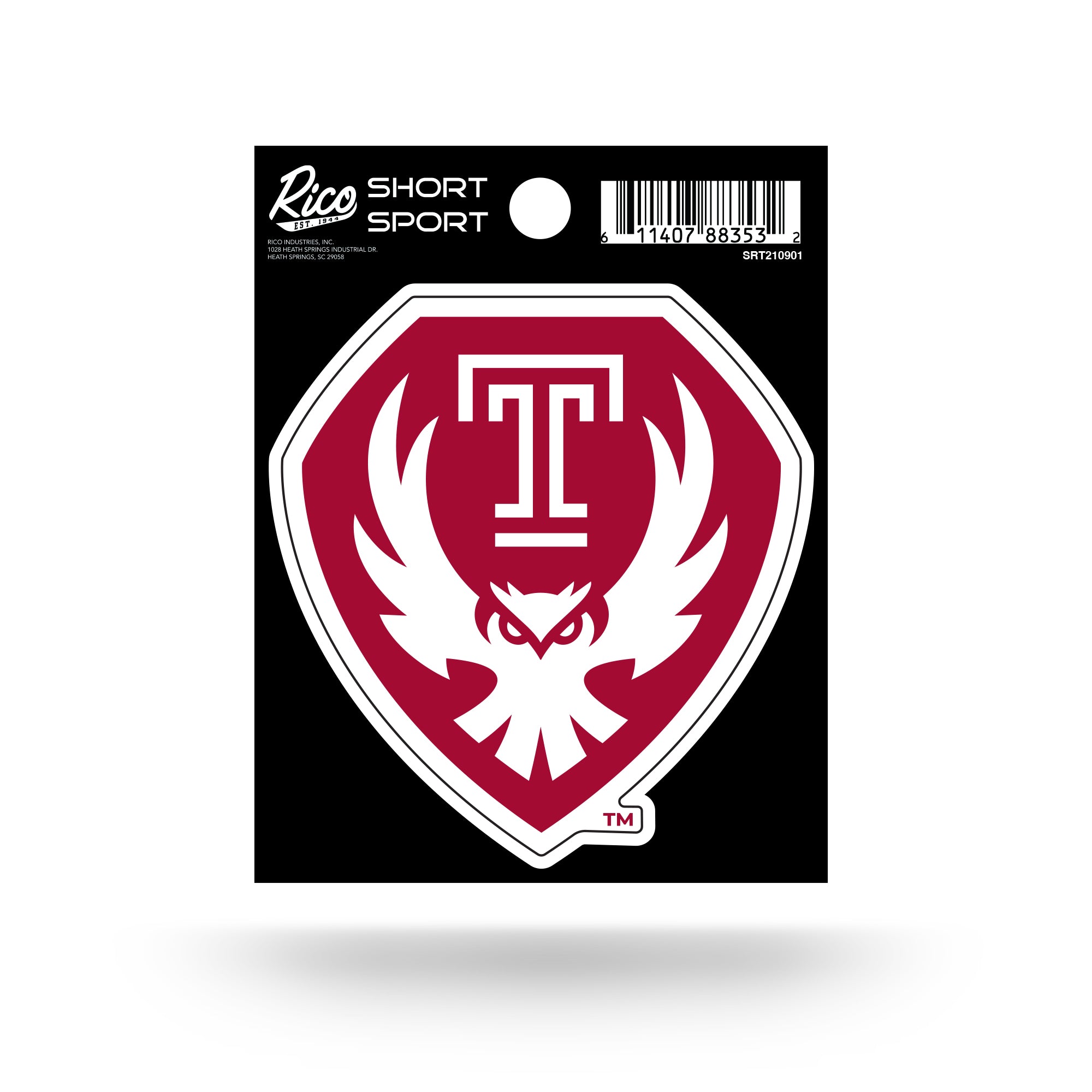 Temple Owls Short Sport Decal
