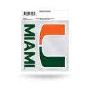 University of Miami Small Static Cling - "U Miami"