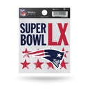 New England Patriots 2026 Super Bowl LX Bound Small Static Cling
