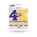 Lsu 4 Time College Football Champions Small Static Cling