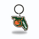 Miami Hurricanes State Shaped Keychain - Florida