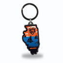 Chicago Bears Resort Design State Shaped Keychain - Illinois