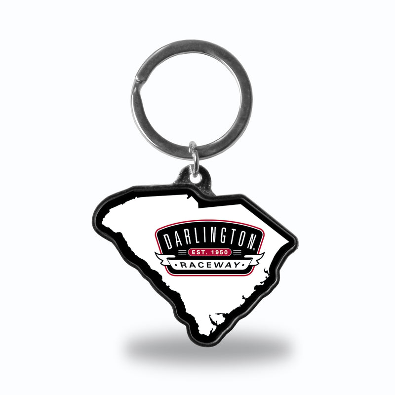 Darlington Raceway State Shaped Keychain - South Carolina