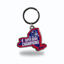 Giants - NY 4 Time Super Bowl Champs  State Shaped Keychain (New York)