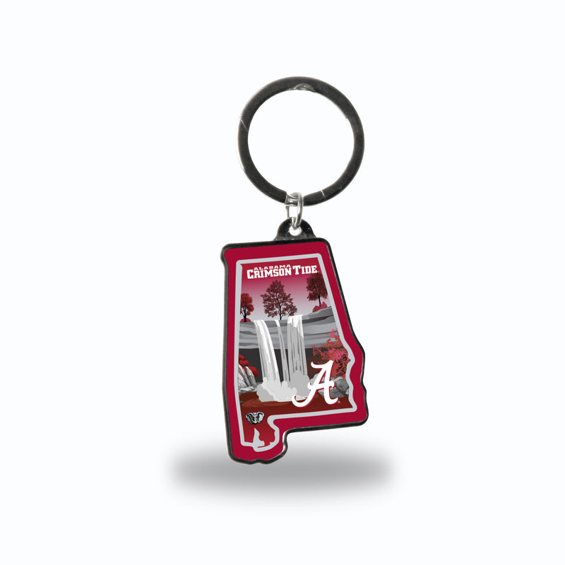 Alabama Crimson Tide Resort Design State Shaped Keychain - Alabama