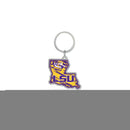 LSU - Louisiana State Shaped Keychain