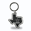 Cowboys - Carbon Fiber Design - TX State Shaped Keychain