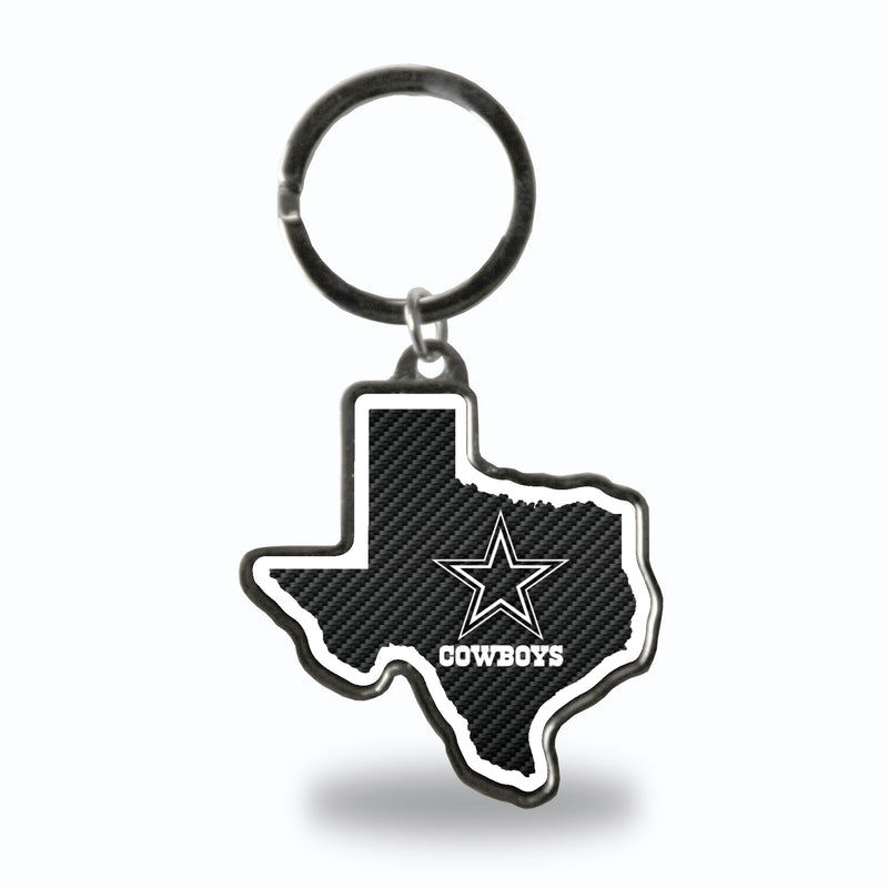 Cowboys - Carbon Fiber Design - TX State Shaped Keychain