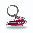 Eastern Kentucky Colonels Resort Design State Shaped Keychain - Kentucky