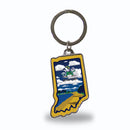 Notre Dame Fighting Irish Resort Design State Shaped Keychain - Indiana