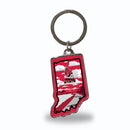 Ball State Cardinals Resort Design State Shaped Keychain - Indiana