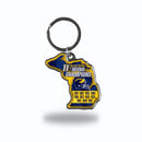 Michigan University 11 Time College Football Champs State Shaped Keychain (Michigan)