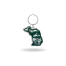 Michigan State Spartans Resort Design State Shaped Keychain - Michigan