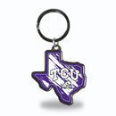 TCU Horned Frogs Texas State Shaped Keychain