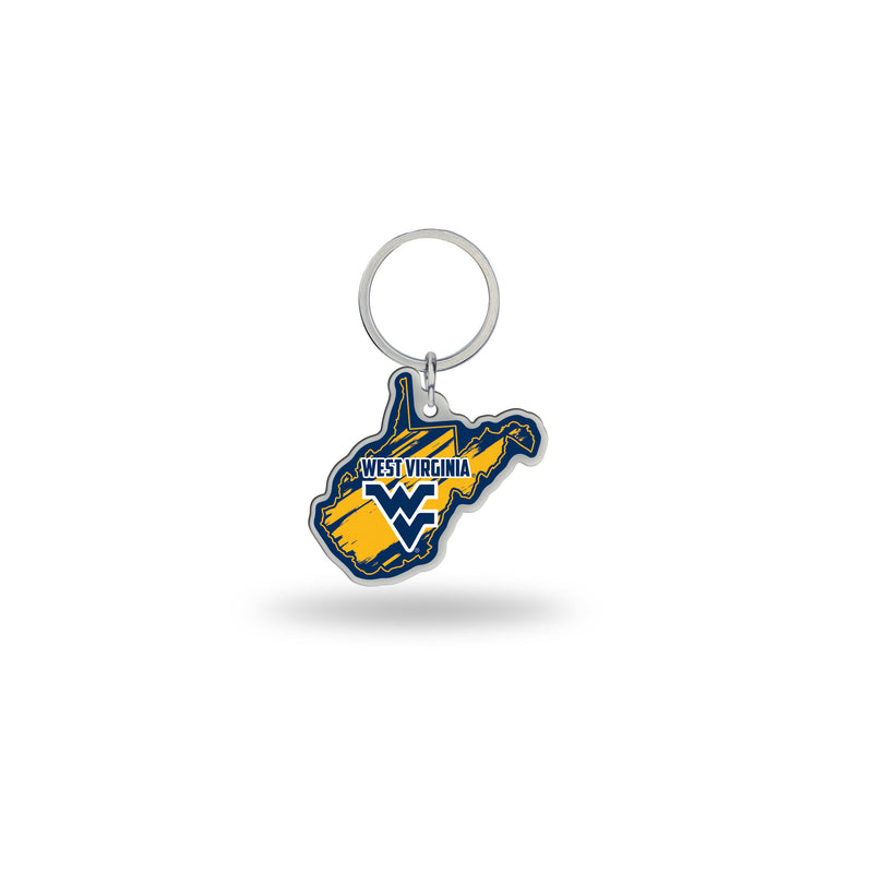 West Virginia University - West Virginia State Shaped Keychain
