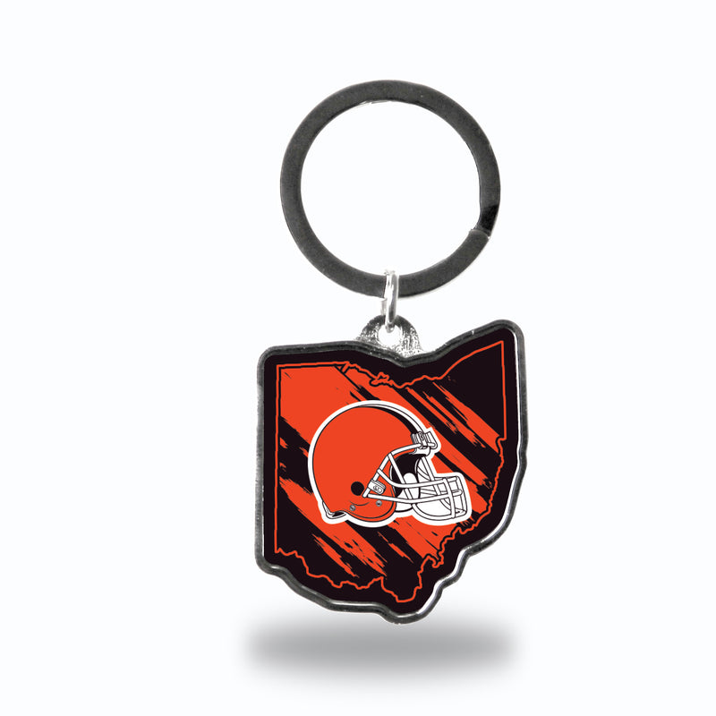 Cleveland Browns State Shaped Keychain - Ohio