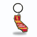 Southern California 11 Time College Football Champs State Shaped Keychain (California)