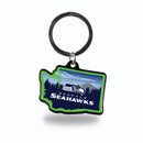 Seattle Seahawks Resort Design State Shaped Keychain - Washington