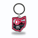 Ohio State Buckeyes Resort Design State Shaped Keychain - Ohio