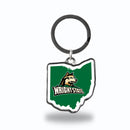 Wright State Raiders State Shaped Keychain