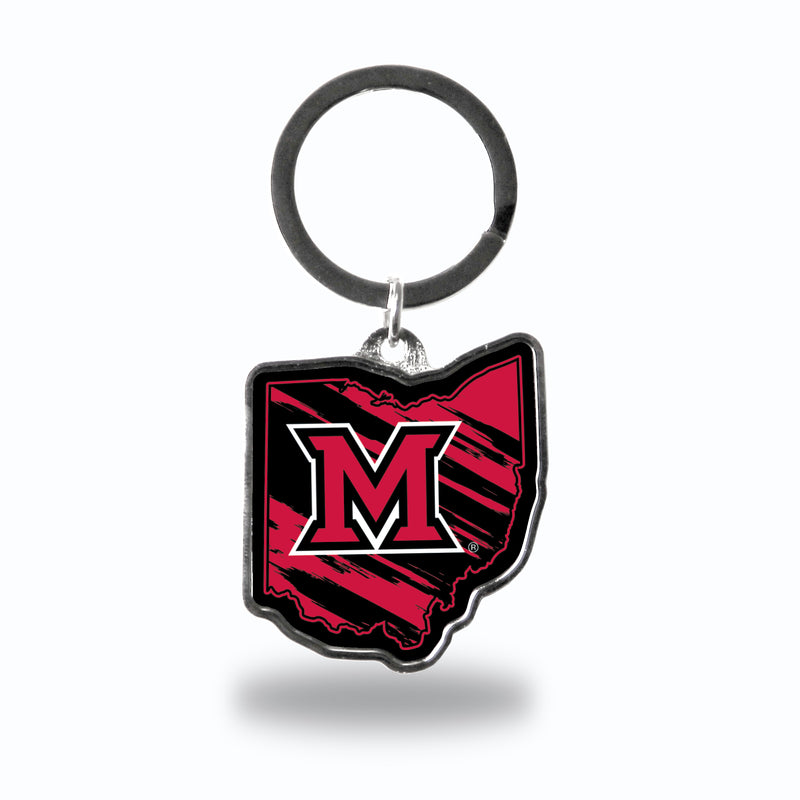 Miami Of Ohio Ohio State Shaped Keychain