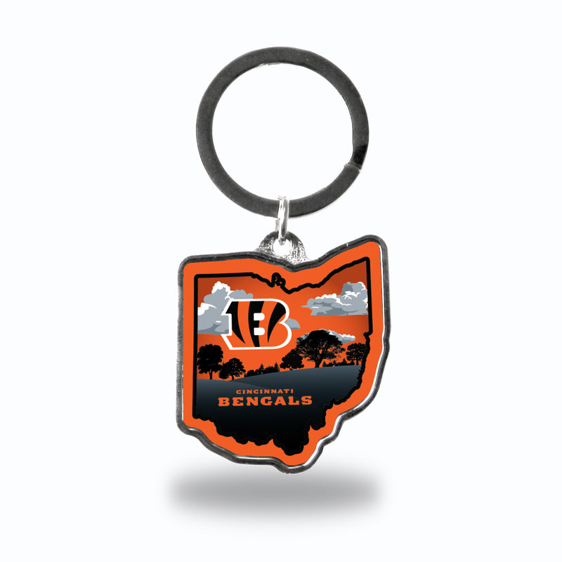 Cincinnati Bengals Resort Design State Shaped Keychain - Ohio