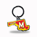Maryland Terrapins State Shaped Keychain