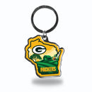 Green Bay Packers Resort Design State Shaped Keychain - Wisconsin