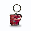 Arkansas Razorbacks Resort Design State Shaped Keychain - Arkansas