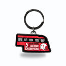 Nebraska University 5 Time College Football Champs State Shaped Keychain (Nebraska)