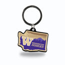 Washington Huskies Resort Design State Shaped Keychain - Washington