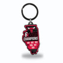 Bulls : 6 Time NBA Champs State Shaped Keychain (Illinois)
