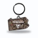 Penguins / Mossy Oak Camo Break-Up Pennsylvania Shaped Keychain