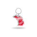 Red Wings : 11 Time Stanley Cup Champs  State Shaped Keychain (Michigan)