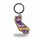 Lakers 17 Time NBA Champs State Shaped Keychain (California)