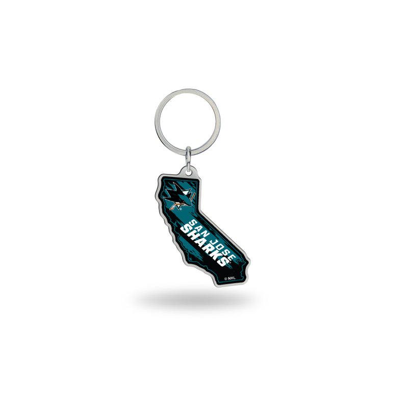 San Jose Sharks - California State Shaped Keychain