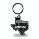 Spurs : 5 Time NBA Champs State Shaped Keychain (Texas)