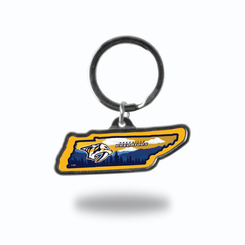 Nashville Predators Resort Design State Shaped Keychain - Tennessee