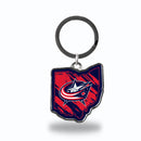 Columbus Blue Jackets Ohio State Shaped Keychain