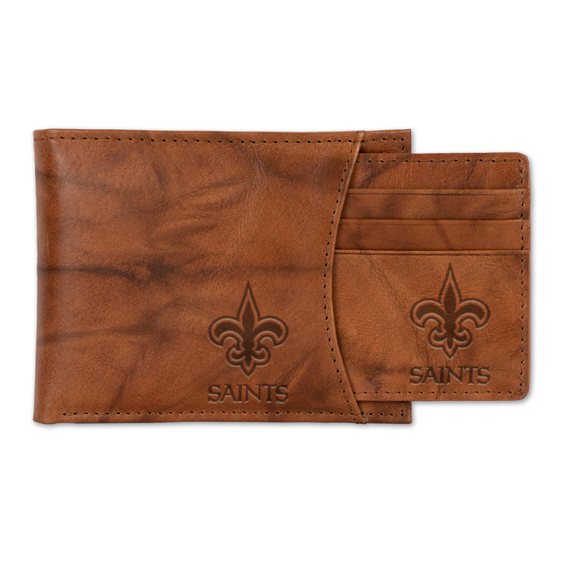 Saints Genuine Leather 2-In-1 Slider Wallet Set