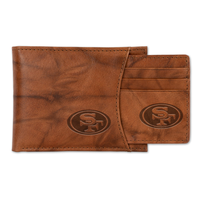 49ers Genuine Leather 2-In-1 Slider Wallet Set