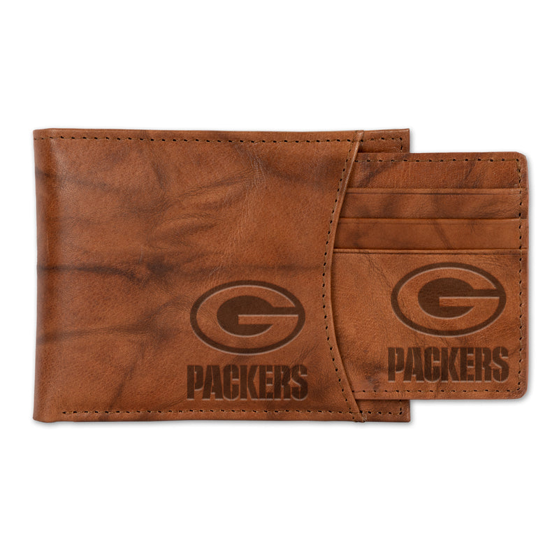 Packers Genuine Leather 2-In-1 Slider Wallet Set