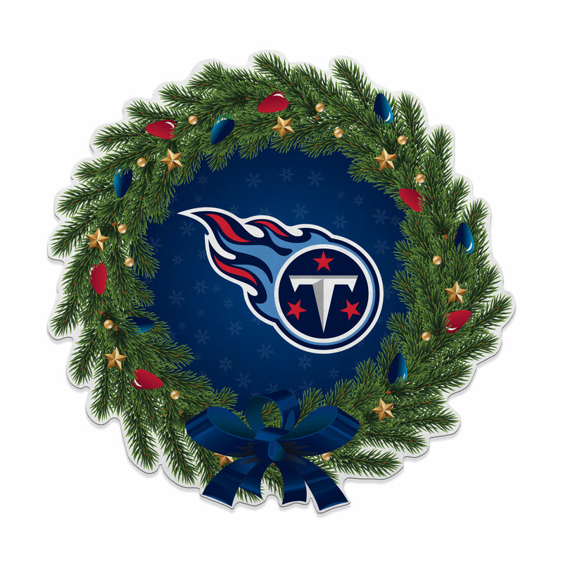 Titans Holiday Wreath Shape Cut Pennant