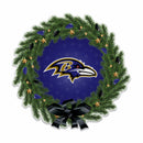 Ravens Holiday Wreath Shape Cut Pennant