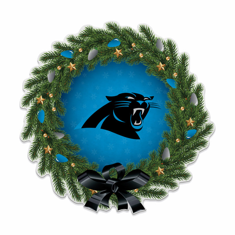 Panthers - Cr Holiday Wreath Shape Cut Pennant