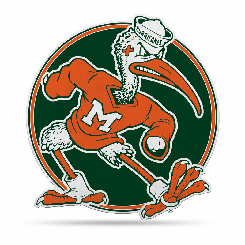 NCAA Miami Hurricanes Classic Mascot Shape Cut Pennant - Home and Living Room Décor - Soft Felt EZ to Hang By Rico Industries