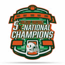 NCAA Miami Hurricanes Multi Time Championship Shape Cut Pennant - Home and Living Room Décor - Soft Felt EZ to Hang By Rico Industries