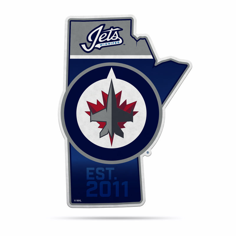 NHL Winnipeg Jets Classic State Shape Cut Pennant - Home and Living Room Décor - Soft Felt EZ to Hang By Rico Industries