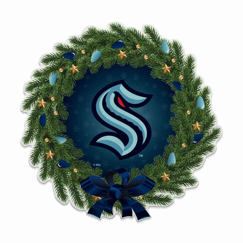 Kraken Holiday Wreath Shape Cut Pennant