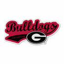 Georgia University Shape Cut Logo With Header Card - Distressed Design